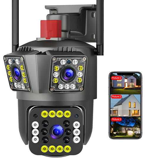 SPEED-X (SPZ-803) 3 CAMERA LENS WIFI OUTDOOR 6MP COLOR NIGHT VISION