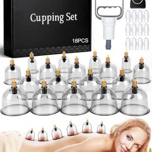 10-Piece Hijama Cupping Therapy Set – Vacuum Suction Massage Cups with Pull-Out Pump