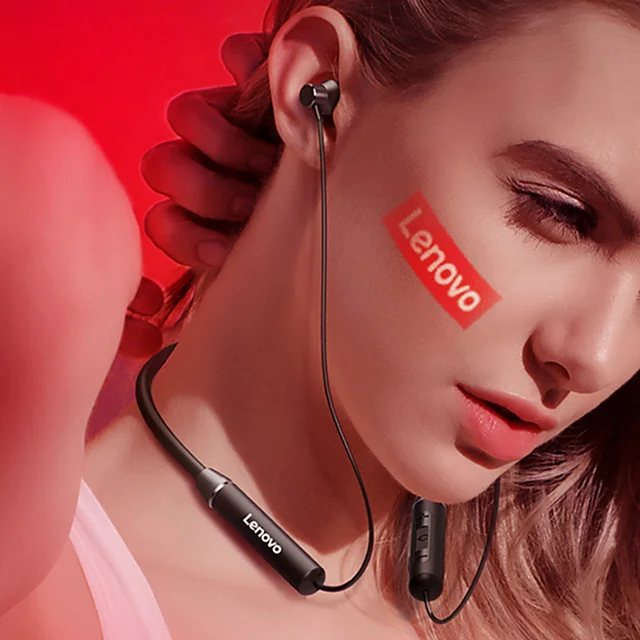 Lenovo He05 Neckband Headphone - Black (Original) - Image 3