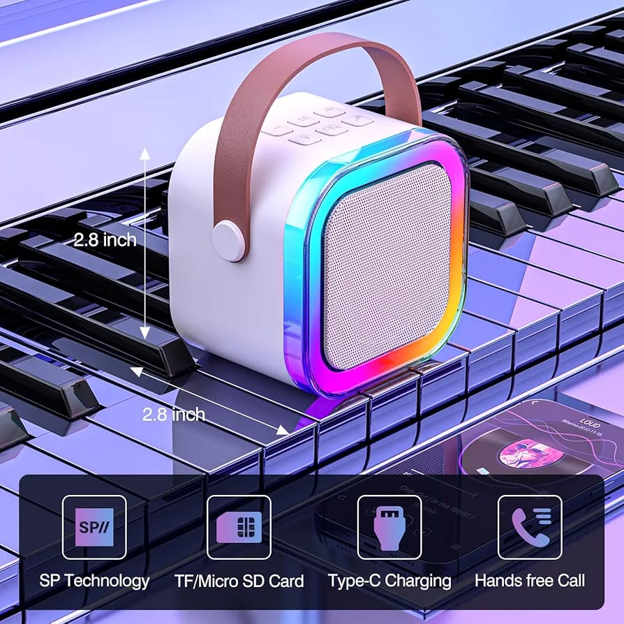 Portable Bluetooth Karaoke Speaker with RGB Lights & Controllable Battery - Image 2