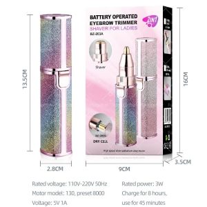2 in 1 Eyebrow Trimmer and Shaver, Recebrow Removal Flawless Hair Remover 2 in 1 Hair Remover Trimmer For Women