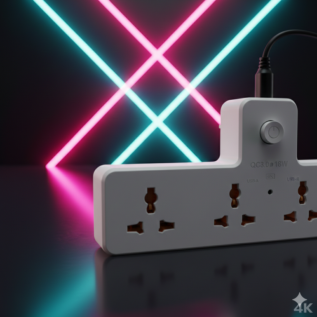 ProfessionProfessional Premium Portable Power Strip 3 Sockets + 3 USB + 1 Type-C Port - Image 3
