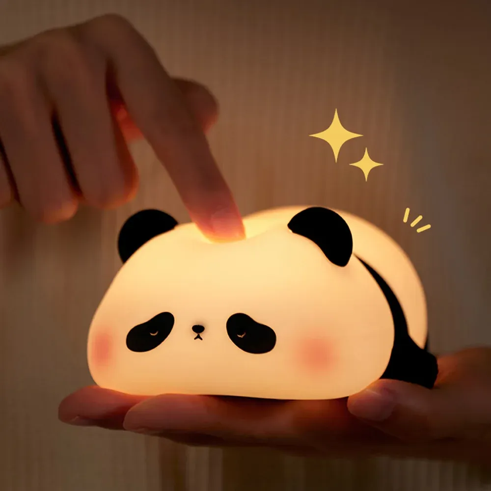 Cute Panda Night Light | Silicone Soft Lamp | Portable & Child‑Safe Bedside Light - Image 3