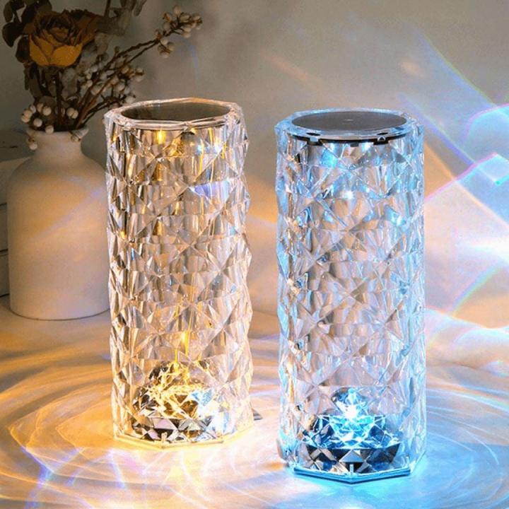 16 Colors Crystal Lamp With Remote | RGB Rose Diamond Table Lamp Rechargeable | Diamond Crystal LED Light Lamp - Image 4