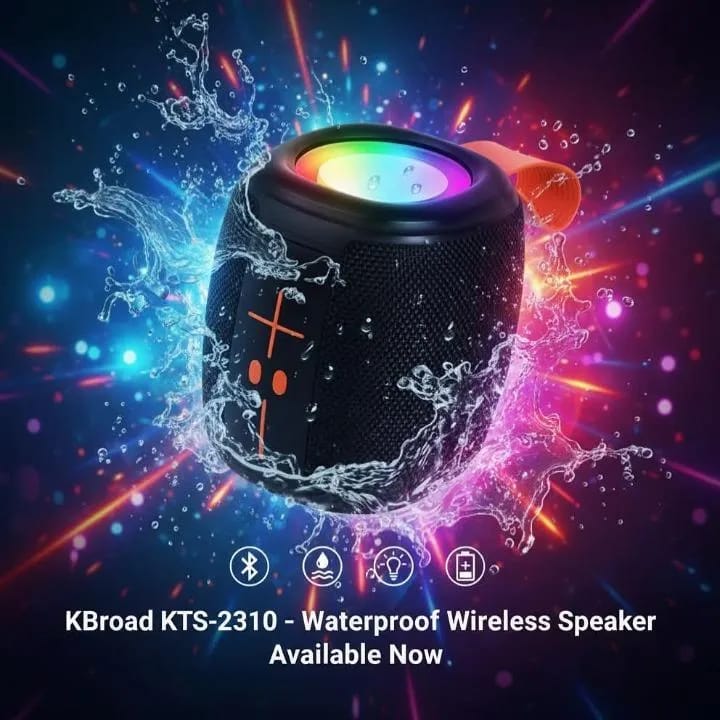KTS-2310 Waterproof RGB Bluetooth Speaker – Portable Outdoor Wireless Speaker with Deep Bass & LED Light Up Display - Image 3
