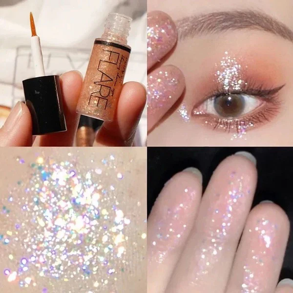 6 PCs set Liquid Glitter Eyeliner, Metallic Shimmer Glitter Eyeshadow, Long Lasting Waterproof Sparkling Eyeliner Eye Shadow - Image 4