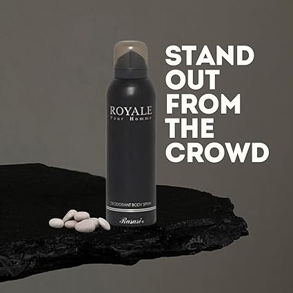 Rasasi Deo Royale Black Colour, 200 ml ( Original ) - Image 2