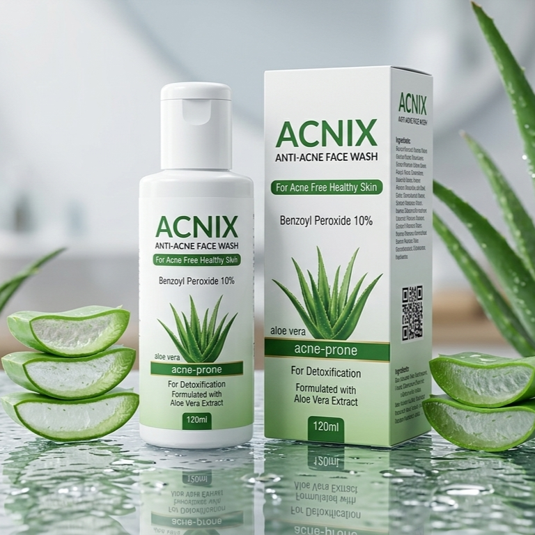 ACNIX Anti Acne Face Wash Deep Cleansing Formula With Benzoyl Peroxide And Aloe Vera 120 ml - Image 3