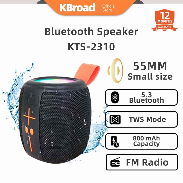 KTS-2310 Waterproof RGB Bluetooth Speaker – Portable Outdoor Wireless Speaker with Deep Bass & LED Light Up Display - Image 2