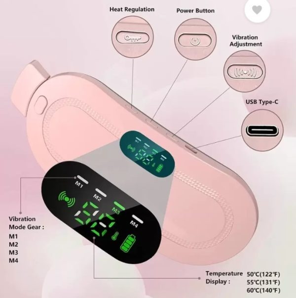 Cramp Relief Belt -Portable Menstrual Heating Pad, Heated Belly Belt For Menstrual Cramp Relief With 3 Heat Levels And 4 Modes, Electric Belt Massage For Women And Girls - Image 2