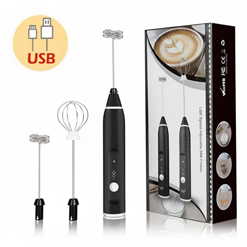 2-in-1 Electric Rechargeable Coffee Beater & Milk Frother – Handheld Mini Blender & Egg Beater for Kitchen Use - Image 3