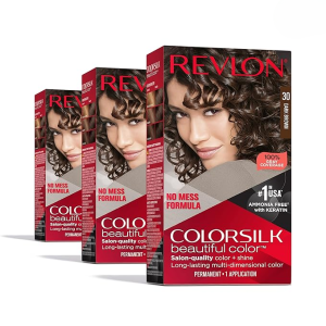 Revlon ColorSilk Hair Color #30 Dark Brown – Ammonia Free...