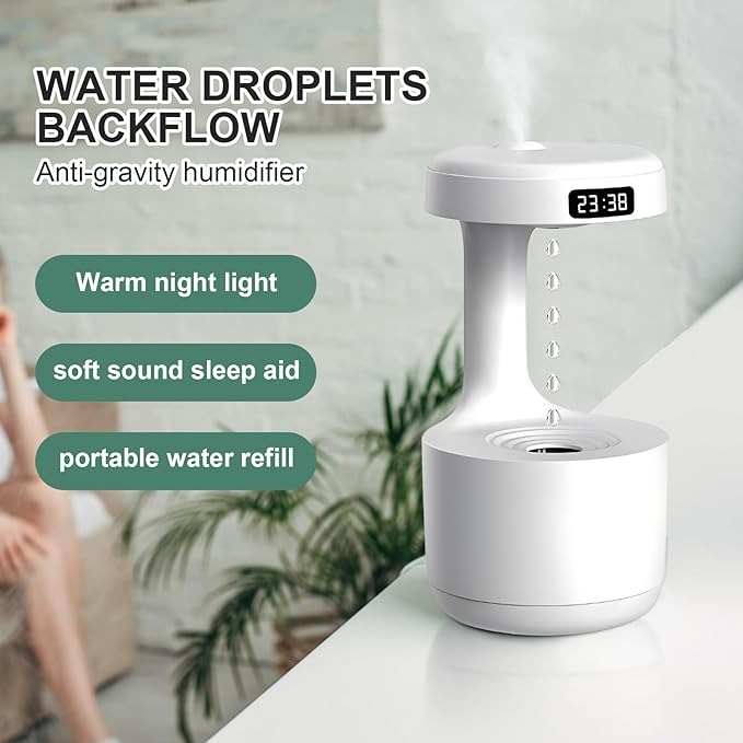 Smooth Sailing Antigravity Humidifier With Ultra-Quiet Performance, Water Drop Light Effects (Random Color) - Image 3