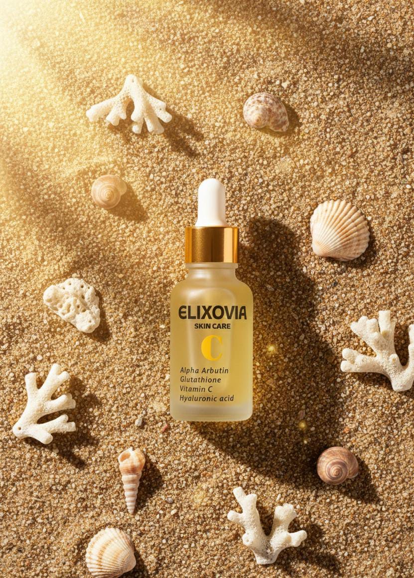 Elixovia Vitamin C Plus Face Serum – Brightening & Hydrating Formula with Alpha Arbutin, Glutathione & Hyaluronic Acid (30ml) - Image 3