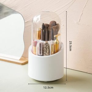 Brush Container Makeup Brush Holder Dust-proof Rotating Plastic...