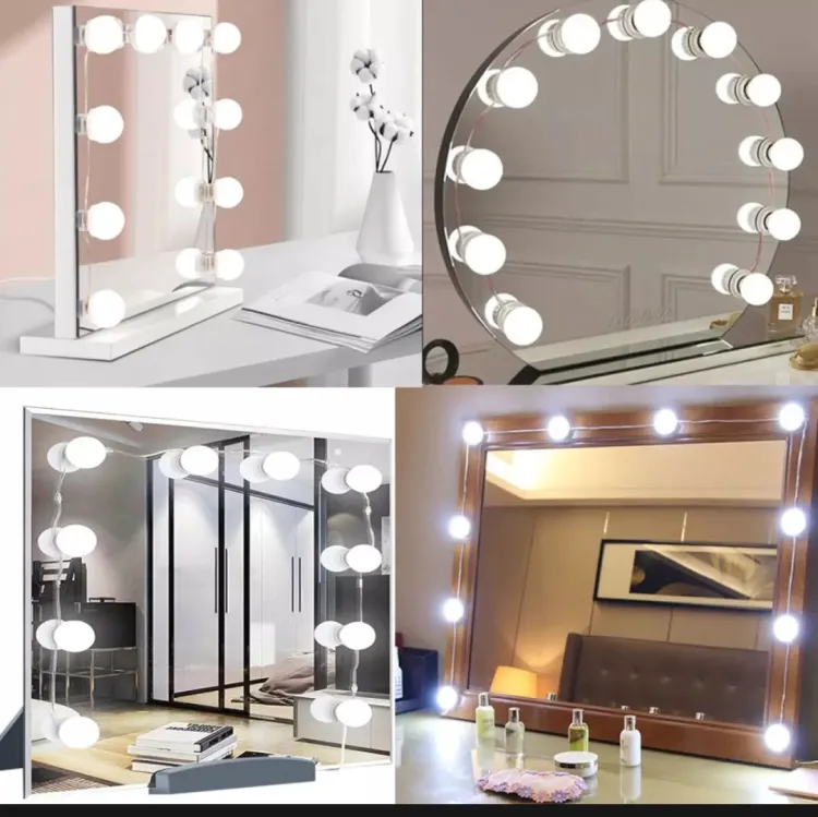 Vanity Mirror Fill Light Adjustable Luminance 3 Colors LED USB Wall Bulbs String For All Pretty 3 Colors Dimmable Vanity Light - Image 4