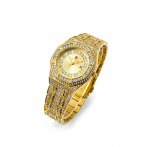 Luxury Gold Diamond-Studded Wrist Watch – Premium Designer...