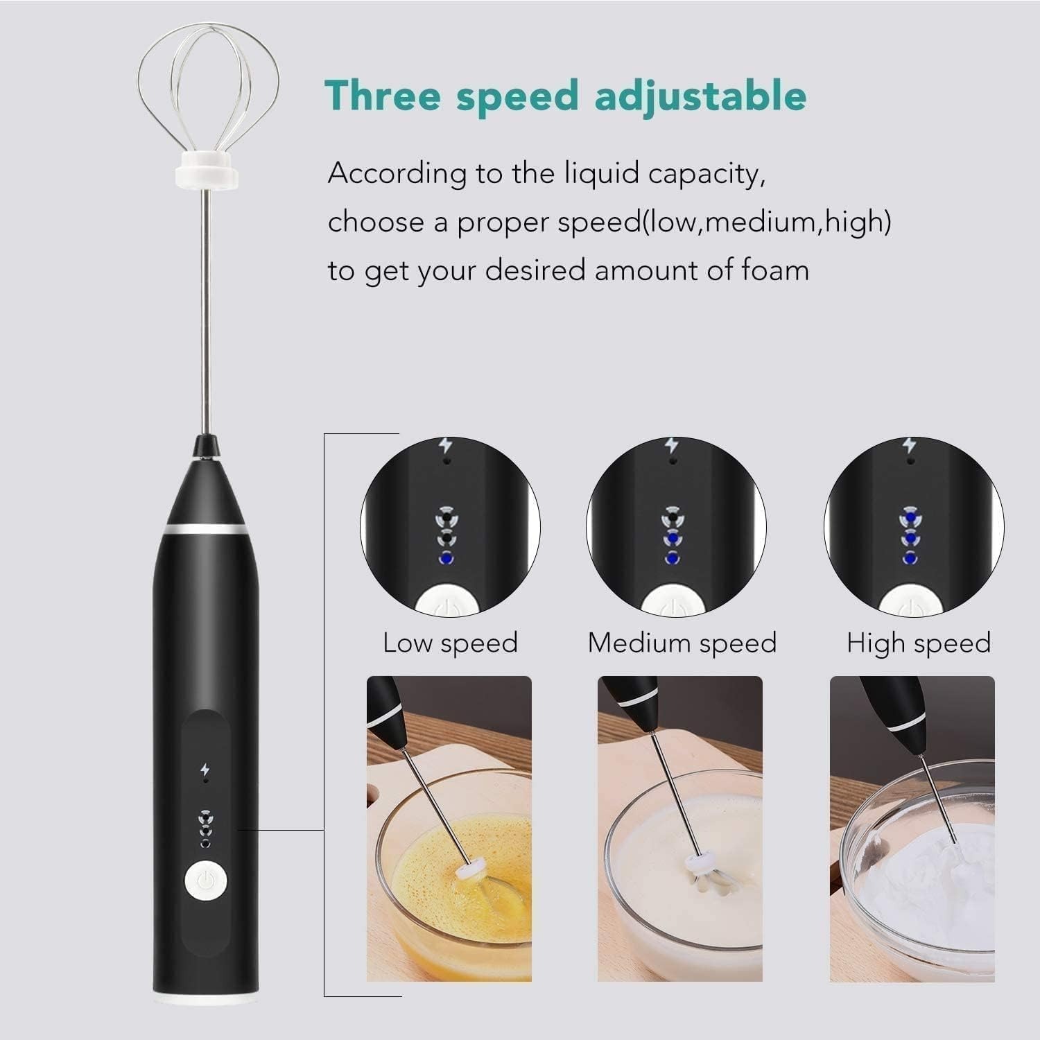 2 in 1 Coffee Beater Rechargeable Smooth Mixing Easy Use Compact Design Comfortable Handling - Image 4