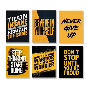 set of 6 Motivational wooden canvas frames for wall decore /...