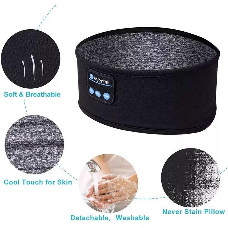 Wireless Bluetooth Music Headband With Built-In Headphones For Sports, Running, Gym, And Sleep – Comfortable Fabric Design With Hands-Free Calling - Image 4