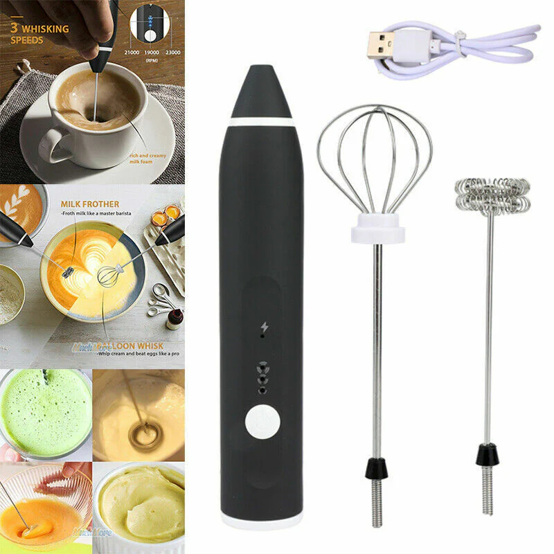 Rechargeable Coffee Beater (Big Box) | 2-in-1 Coffee & Egg Beater | 3-Speed Electric Frother & Mixer - Image 3