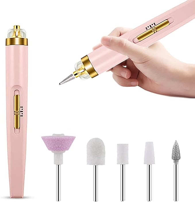 5 IN 1 Professional Manicure Nail | Salon Nail Finishing Touch | Nail Grinding, Burnishing Machine | Full Manicure and Pedicure Tool - Random Color - Image 4