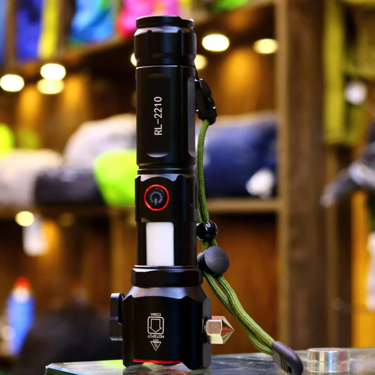 Rl-2210 Multifunctional Rechargeable LED Emergency Flashlight with Side Work Light & USB Charging – Ultra-Bright, Portable & Durable Torch for Home, Car & Outdoors - Image 2