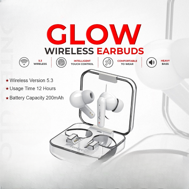 Fontec Glow Airbuds – ENC Gaming Wireless Earbuds with Deep Bass & LED Display - Image 2