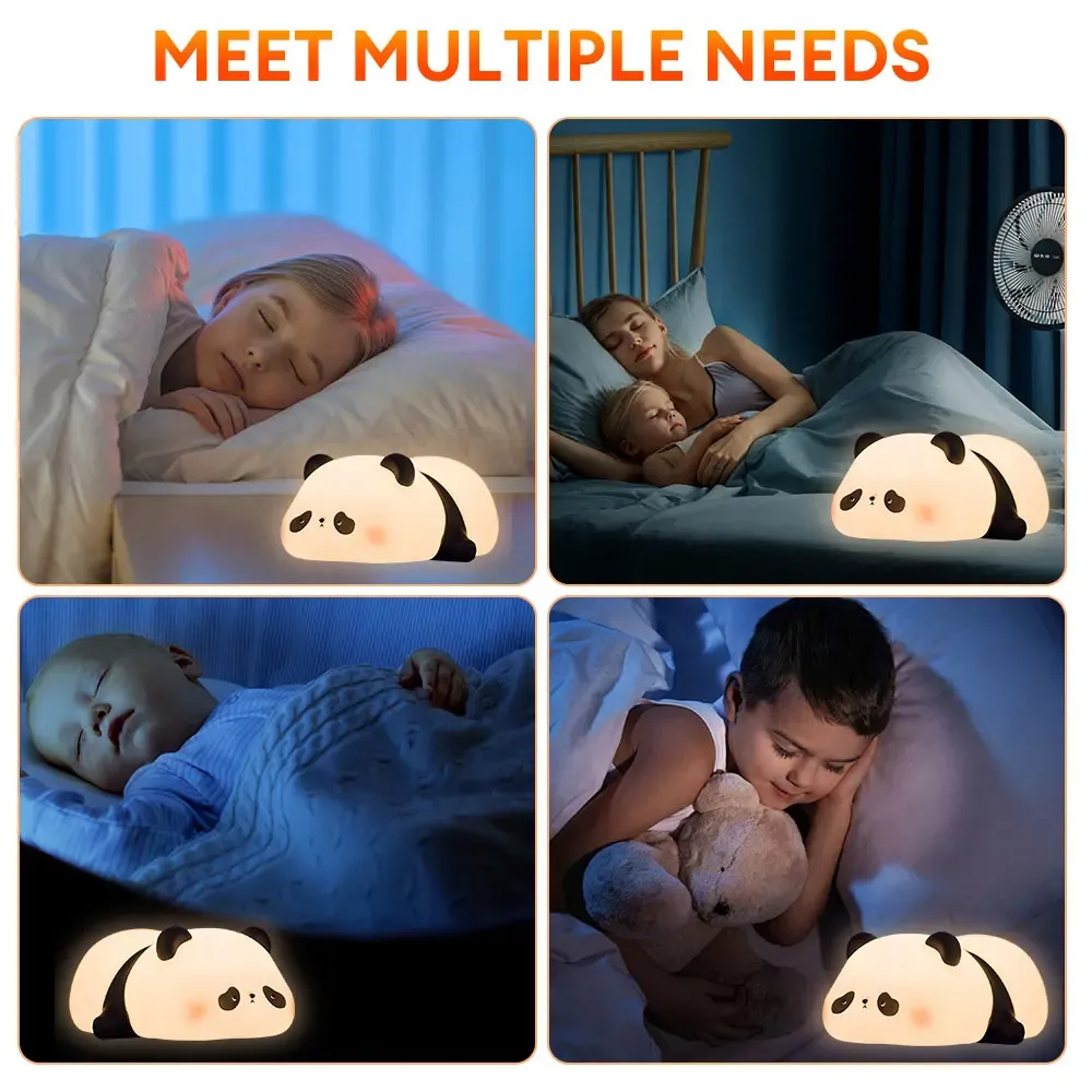 Cute Panda Night Light | Silicone Soft Lamp | Portable & Child‑Safe Bedside Light - Image 2