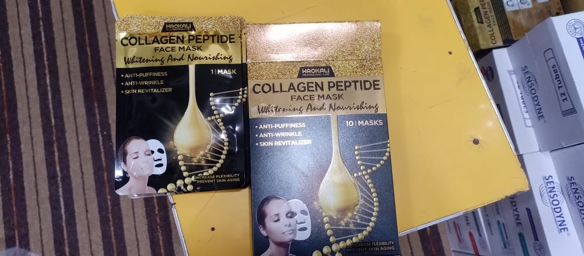 HAOKALI Professional Care Collagen Peptide Face Mask (10-Pack) - Anti-Puffiness, Anti-Wrinkle, Whitening & Nourishing Skin Revitalizer - Image 3