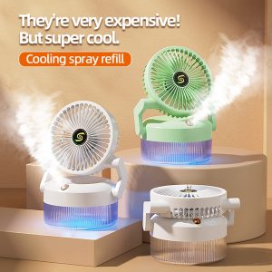 800ML Rechargeable Desktop Humidification Fan Portable Foldable...