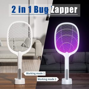 2 In 1 Electric Mosquito Killer UV Light LED Lamp Rechargeable...