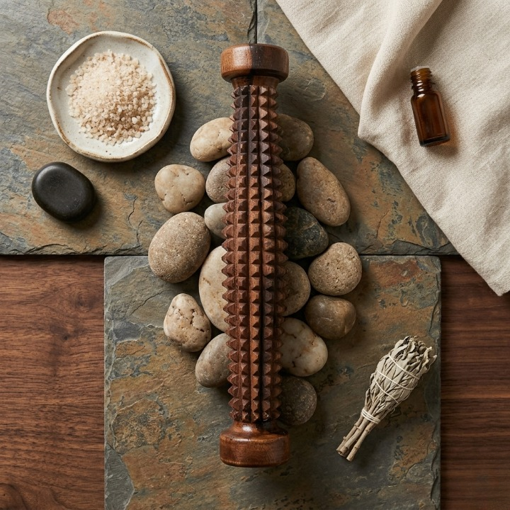 Handcrafted Wooden Palate Massager – Reflexology & Acupuncture Roller - Image 3