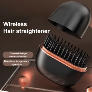 Mini Hair Straightening Comb Wireless Charging Portable...