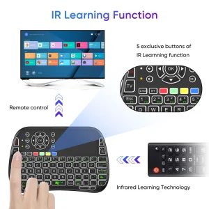 M9 Bluetooth Mini Wireless Keyboard 7 Backlit 2.4G Air Mouse...