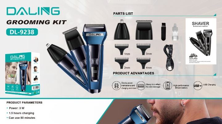 Daling 3 in 1 Multi-Function Purpose Intelligent Anti-Hairpin System Portable(DL-9238) - Image 5
