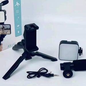 AY-49 Vlogger video making Kits Vlog Microphone LED Fill Light...