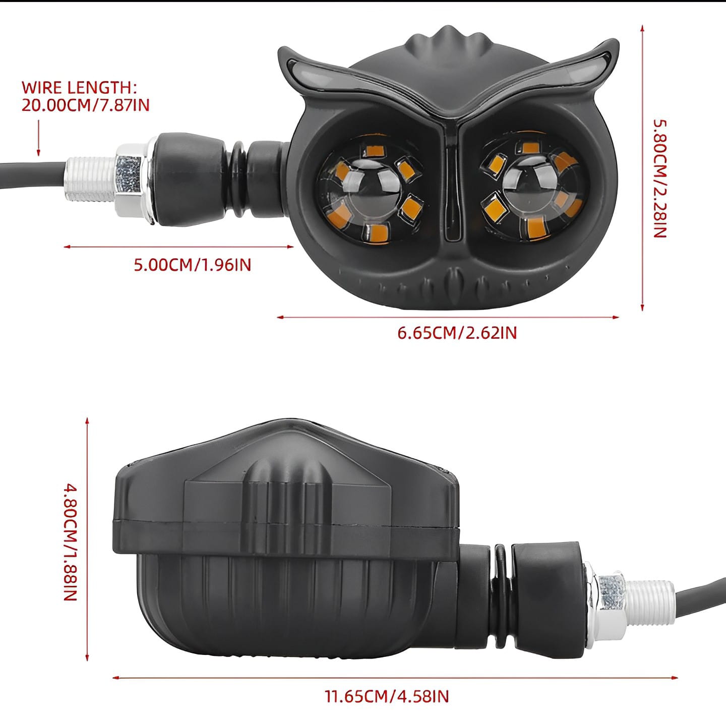 Pack of 2 pcs Owl Style Dual Color Motorcycle Driving Headlight, Turn Signals Light, Fog Lamp for all bikes (Random Color) - Image 3