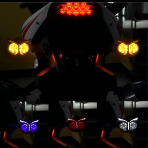 Pack of 2 pcs Owl Style Dual Color Motorcycle Driving Headlight,...