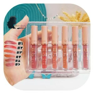 6 Pcs Nude Look High Pigment Matte Lipgloss Soft & Smooth...
