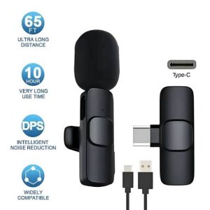 WIRELESS MIC K9 Single Microphone Mic Plug & Play USB Type C...