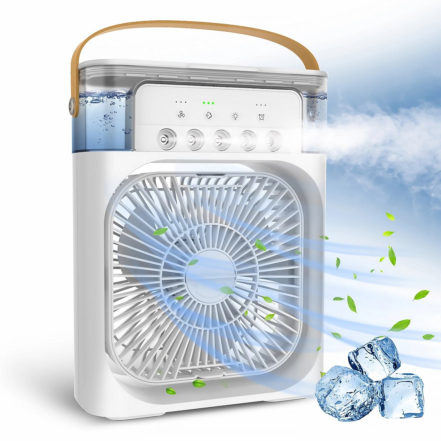 Mist Fan | Portable Cooling Fan - 11inch | USB Electric Fan With LED Night Light, Fine Mist Water, And Humidifier Function | Led Night Light Water Mist (Random Color) - Image 4