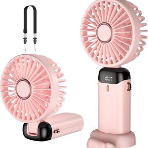 Digital Display Portable Mini Fan – 5-in-1 Multipurpose USB-C...