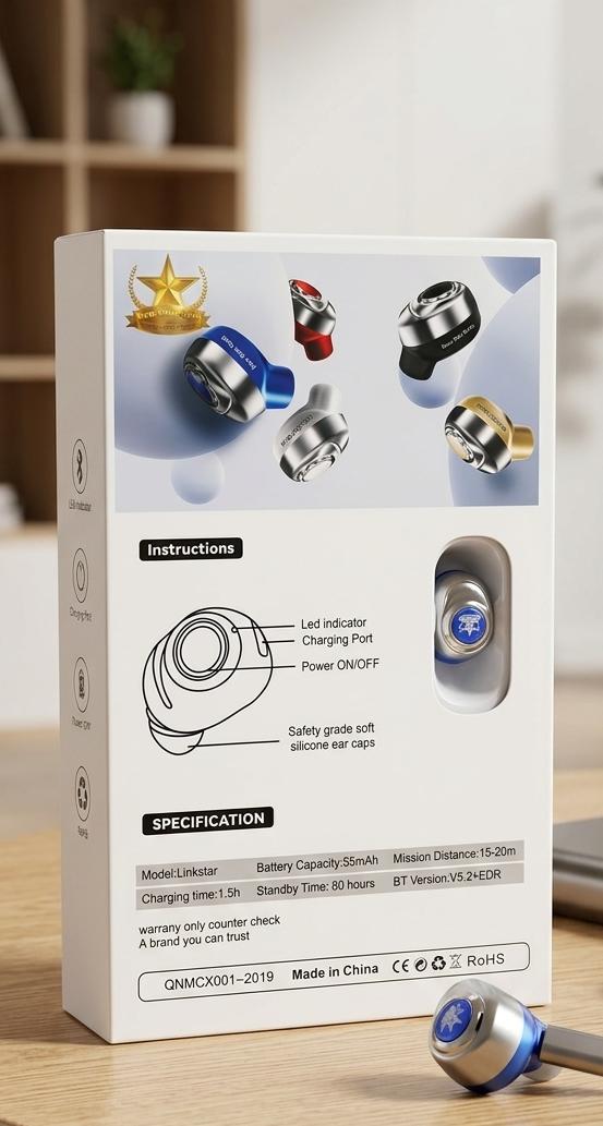 High Quality M16 Mini Bluetooth Earbud Crystal Clear Sound Anywhere Compact Stylish Wireless Headset - Image 3