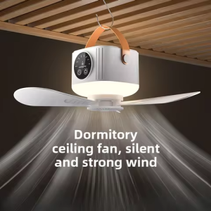 USB Dormitory Camping Small Ceiling Fan Rechargeable With 8 Hour...