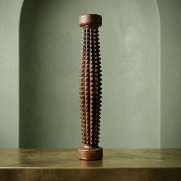 Handcrafted Wooden Palate Massager – Reflexology & Acupuncture Roller - Image 2