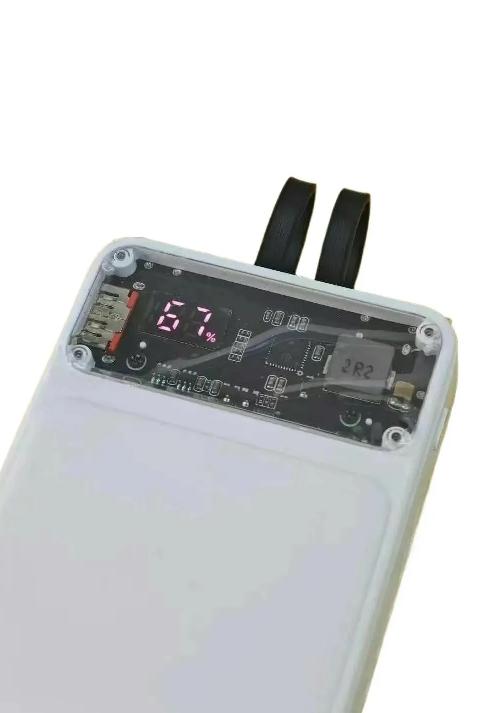 66W Fast Charging 20,000mAh Power Bank with Built-in Cables (White) - Image 2
