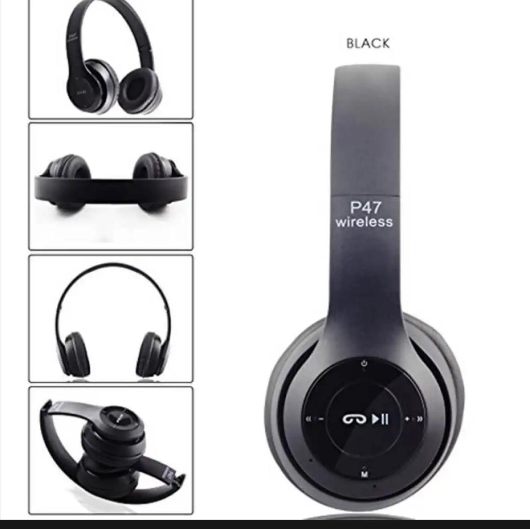 Long Listening Battery Fast Charging Wireless Bluetooth 5.1 Headphones With SD Card Function – P47 Model | Random Color - Image 2