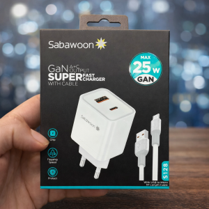 Sabawoon 25W GaN A+C Super Fast Charger Perfect for smartphones...