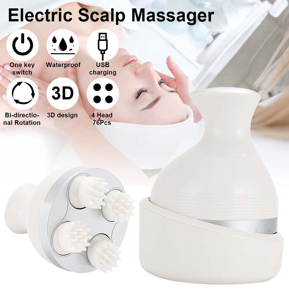 Rechargeable Head & Body Kneading Massager | 4 Speed Modes | Waterproof | 3D Deep-Kneading | Type-C Portable - Image 2